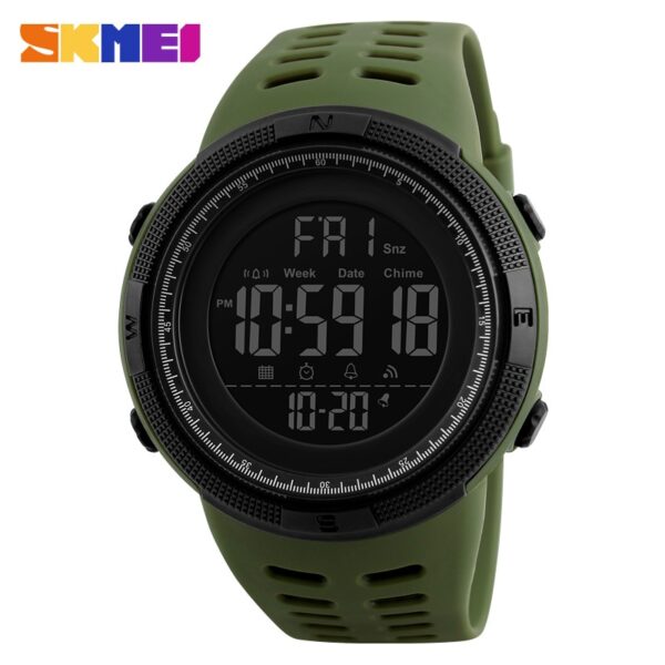 Chrono Digital Watches Mens Sport Countdown Wristwatches Men 2 time Alarm Clock Watches Male reloj hombre 1251 - Image 8