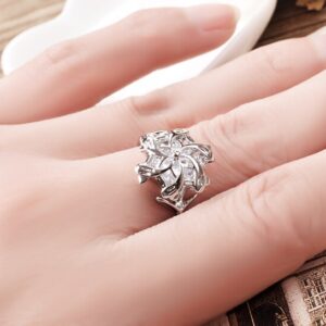 Fine Jewelry Women 100% Real 925 Soild Sterling Silver rings The Galadriel Nenya Zircon Ennagement Wedding Band Ring
