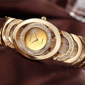 Gold Watch Women Luxury Brand bracelet Ladies Quartz Watch Gifts For Girl Full Stainless Steel Rhinestone wristwatches whatch