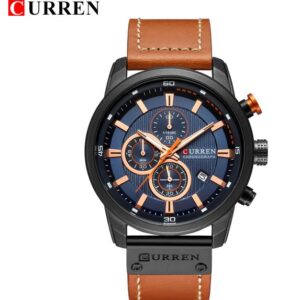 New Men Leather Sports Watches Men’s Army Military Quartz Wristwatch Chronograph Male Clock Relogio Masculino