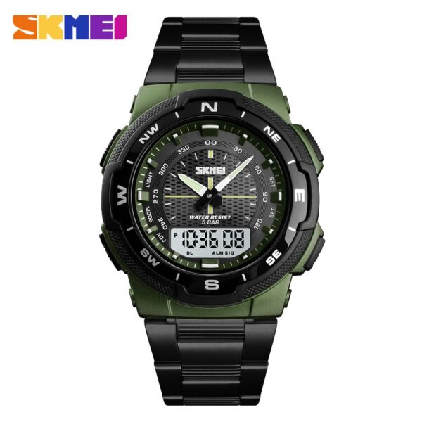 Men Watch Fashion Sport Watches Stainless Steel Strap Mens Watches Stopwatch Chronograph Waterproof Wristwatch Men - Image 4