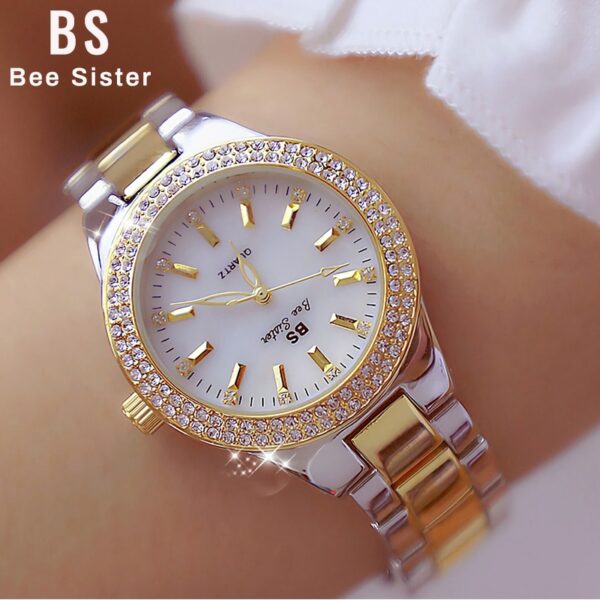 Ladies Wrist Watches Dress Gold Watch Women Crystal Diamond Watches Stainless Steel Silver Clock Women Montre Femme - Image 5