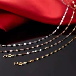 18K Gold Jewelry Necklace  Lip Design Pure AU750 Pendant Chain for Women Fine Jewelry Gift