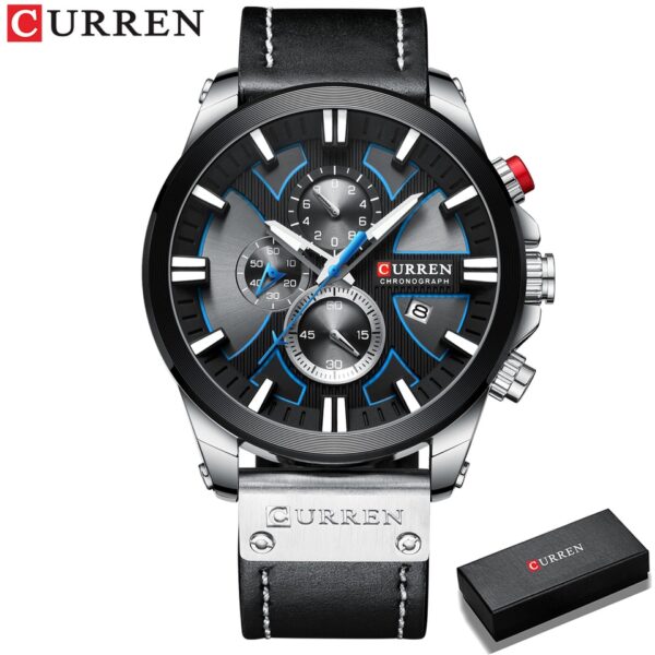 CURREN Watch Chronograph Sport Mens Watches Quartz Clock Leather Male Wristwatch Relogio Masculino Fashion Gift for Men - Image 10