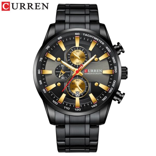 CURREN Man Watches Luxury Sporty Chronograph Wristwatches for Men Quartz Stainless Steel Band Clock Luminous Hands - Image 6