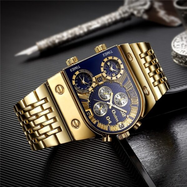 Brand New Oulm Quartz Watches Men Military Waterproof Wristwatch Luxury Gold Stainless Steel Male Watch Relogio Masculino - Image 5