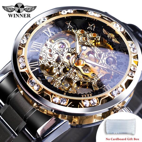 Winner Transparent Fashion Diamond Luminous Gear Movement Royal Design Men Top Brand Luxury Male Mechanical Skeleton Wrist Watch - Image 24