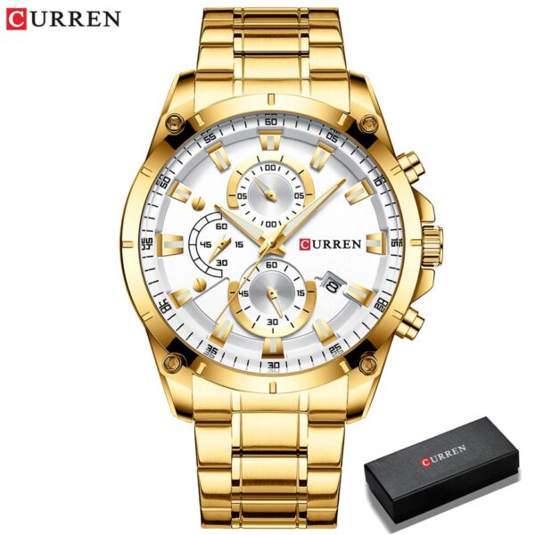 Gold Watches Men Luxury Top Brand CURREN Quartz Wristwatch Fashion Sport and Causal Business Watch Male Clock Reloj Hombres - Image 2