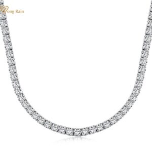 925 Sterling Silver 3/4 MM Created Moissanite Gemstone Party Hiphop Chain Necklace For Women Fine Jewelry Wholesale