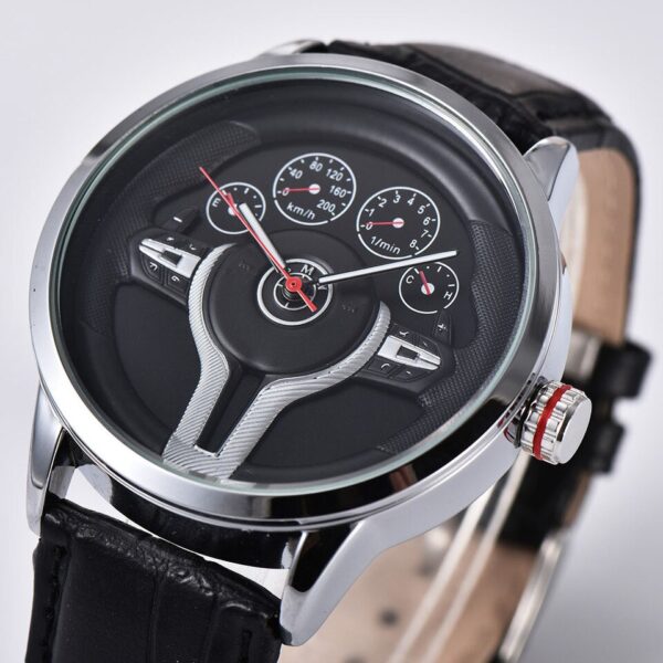 Creative Natrual style Classic precision Fashion Men Quartz watch 3D Racing tire Free Stainless Strap Clock Casual Sports