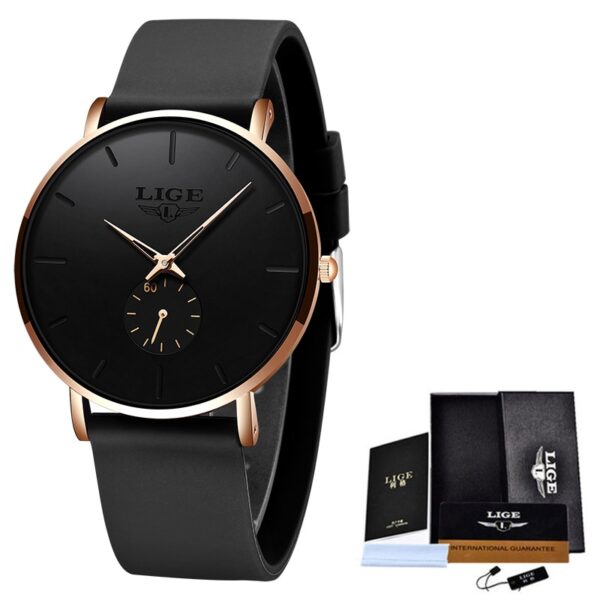 LIGE New Fashion Mens Watches Top Brand Luxury Sport Waterproof Simple Ultra-Thin Watches Men Quartz Clock Relogio Masculino+Box - Image 3