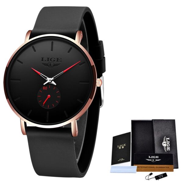 LIGE New Fashion Mens Watches Top Brand Luxury Sport Waterproof Simple Ultra-Thin Watches Men Quartz Clock Relogio Masculino+Box - Image 6