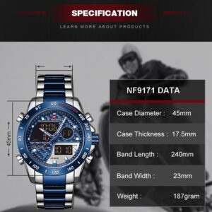 Luxury Brand Men Wrist Watch Military Digital Sport Watches For Man Steel Strap Quartz Clock Male Relogio Masculino