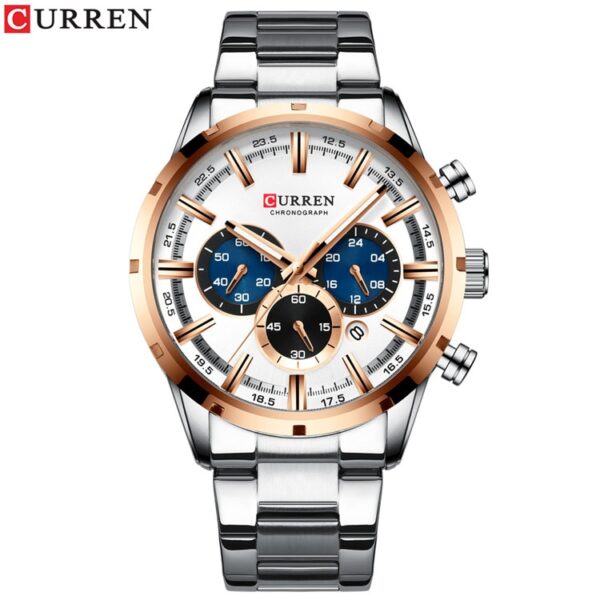 Men Watch Blue Dial Stainless Steel Band Date Mens Business Male Watches Waterproof Luxuries Men Wrist Watches for Men - Image 9