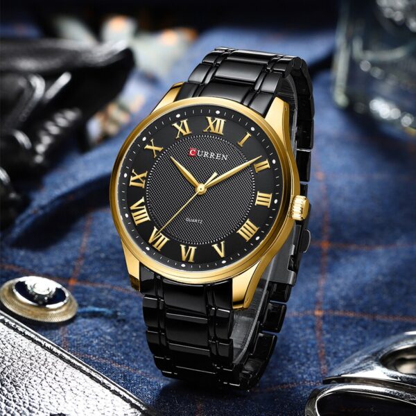 Classic Casual Watch for Men with Stainless Steel Band Simple Quartz Wristwatches with Rome Numbers for Business Man - Image 6