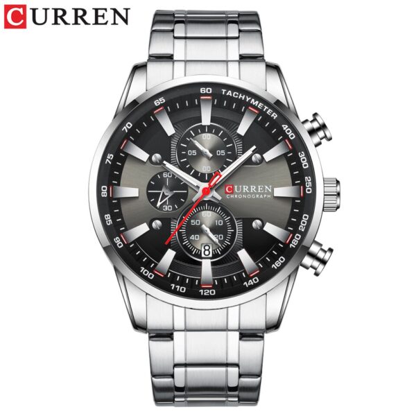 CURREN Man Watches Luxury Sporty Chronograph Wristwatches for Men Quartz Stainless Steel Band Clock Luminous Hands - Image 14