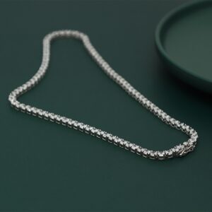 100% Guarantee Real 925 Sterling Silver 41 45 51 56 61CM Tennis Necklace 3/4mm Zircon Chain Unisex Choker Fine Jewelry