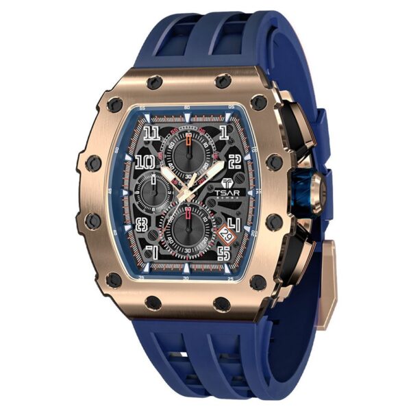 Men Luxury Brand Tonneau Design Waterproof Clock Stainless Steel Wristwatch Sport Chronograph Square Mens Watch - Image 20