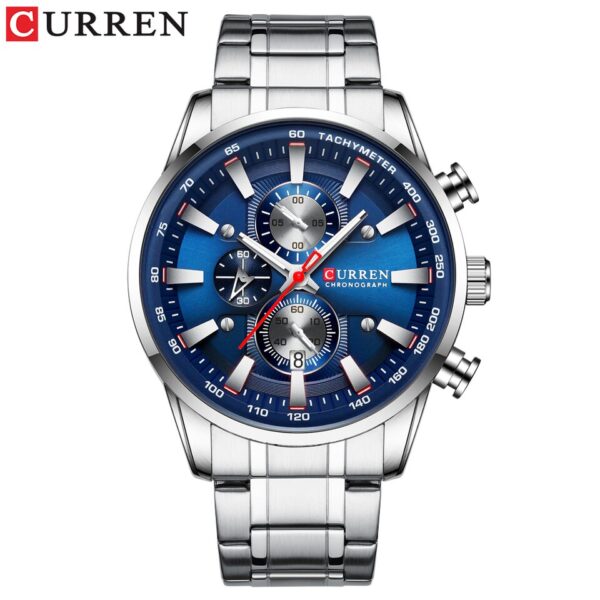 CURREN Man Watches Luxury Sporty Chronograph Wristwatches for Men Quartz Stainless Steel Band Clock Luminous Hands - Image 5