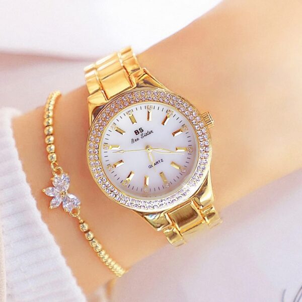 Ladies Wrist Watches Dress Gold Watch Women Crystal Diamond Watches Stainless Steel Silver Clock Women Montre Femme - Image 7