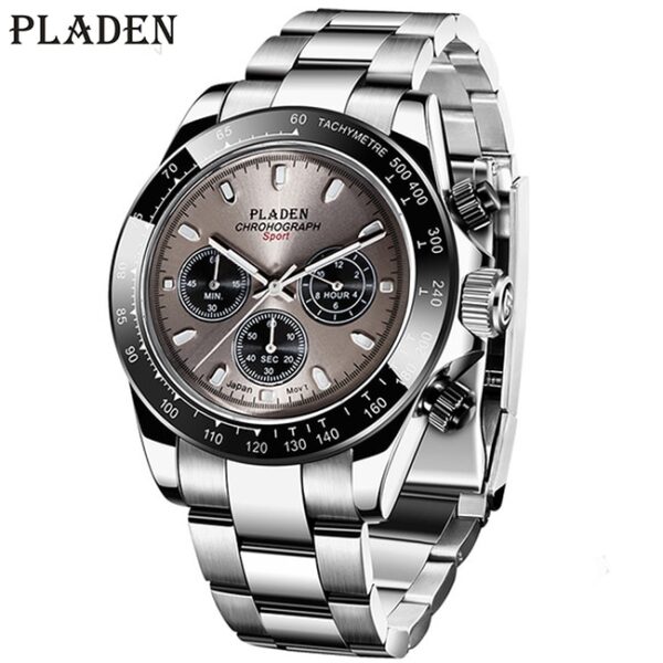 New Watch For Men Luxury Stainless Steel Chronograph Sport Wristwatch Business Luminous Dive male Clock - Image 2