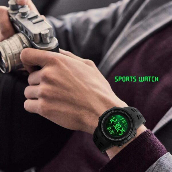 Chrono Digital Watches Mens Sport Countdown Wristwatches Men 2 time Alarm Clock Watches Male reloj hombre 1251 - Image 6