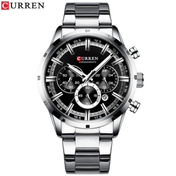 Men Watch Blue Dial Stainless Steel Band Date Mens Business Male Watches Waterproof Luxuries Men Wrist Watches for Men - Image 5