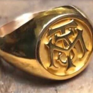 925 Solid Silver Engraved Name Ring 15mm Round Signet  Ring Custom Family Badge ring for Women Men Ring