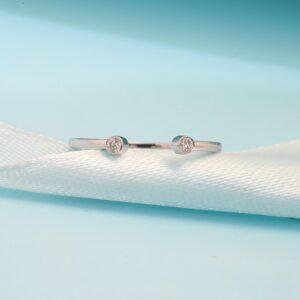 14K White Gold Round 0.06ctw Moissanite Rings for Women Handmade Rings Engagement Bride Anniversary Gift Fine Jewelry New
