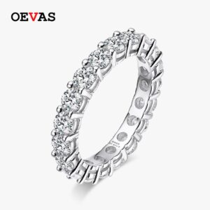 2.2 Carat 3MM Moissanite Full Circle Row Diamond Ring 925 Sterling Silver Pass Diamond Test For Women Wedding Fine Jewelry