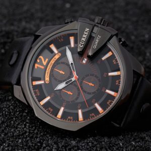 Men Watches Top Brand Luxury Gold Male Watch Fashion Leather Strap Outdoor Casual Sport Wristwatch With Big Dial