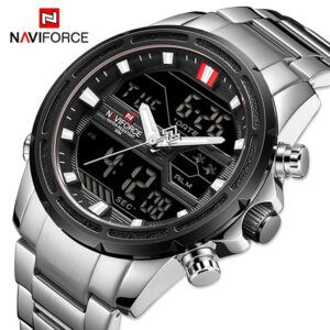 New Watches for Men Luxury Brand Digital Chronograph Sport Quartz Wristwatch Waterproof Military Steel Band Luminous Clock