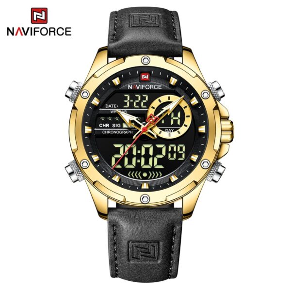 Luxury Brand Original Watches For Men Casual Sports Chronograph Alarm Quartz Wrist Watch Leather Waterproof Clock 9163 - Image 7