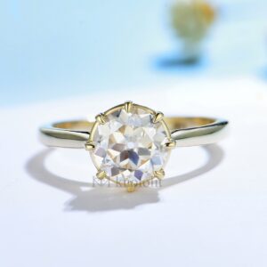 2CT OEC Moissanite 585 14K 10K Yellow Gold Rings for Women Solitaire Luxury Ring for Engagement Wedding Christmas Gifts