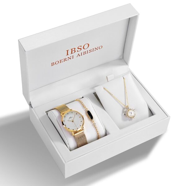 Women Quartz Watch Set Crystal Bracelet Necklace Watch Sets Female Jewelry Set Silver Set Watch Valentine's Day Gift - Image 21