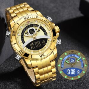 Luxury Watches For Men Fashion Business Digital Wristwatch Military Sport Quartz Man Watch Steel Band Waterproof Clock