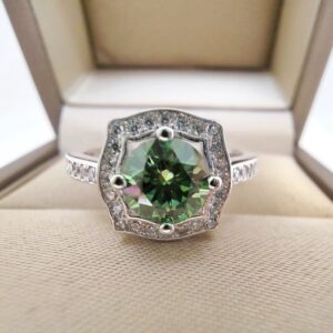 S925 Square Silver Ring 1 Carat Yellow Green Blue Pink Moissanite Jewelry Pass Diamond Test Party Commemorative Gift