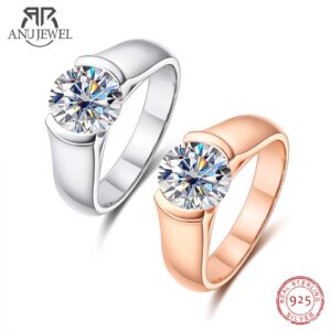 2ct D Color Moissanite  Diamond 18K Rose Gold Plated Solitaire Woman Ring Man Ring Jewelry Wholesale