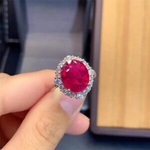 Real 925 silver gemstone ring for engagement natural ruby silver ring solid silver ruby ring romantic gift for girl