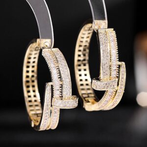 Luxury brand Nail micro paved Cubic Zirconia Stud Earring Women Wedding Party Earring High Jewelry Ears couple brinco