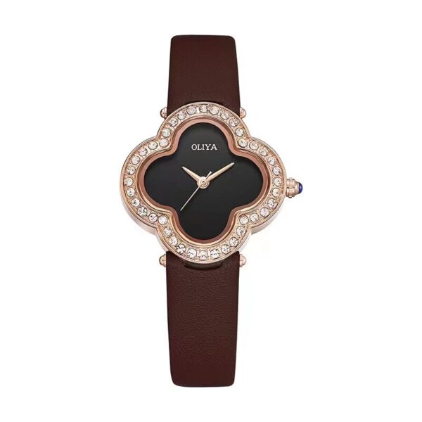 Lucky Girl Watch Leather Strap Diamond Craft Ladies Gift Hope Faith Pearl shell Ladies Quartz Watch Montres pour femmes - Image 9