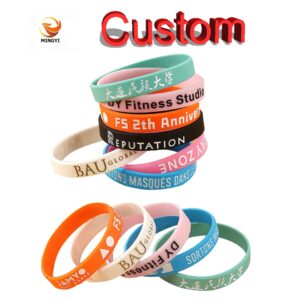 100PCS Engraved Custom Silicone wristband Debossed Customizable Company LOGO ID SOS Bracelet Engraved Personalized Armband