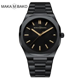 Original Top Brand All Black Stainless Steel Men Wristwatch Classic Business Waterproof Japan Movement Quartz Watch For Men