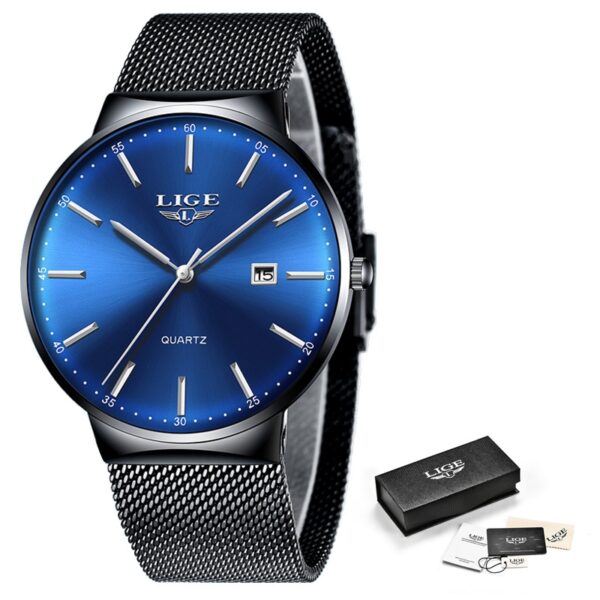 LIGE Mens Watches Fashion Ultra Thin Watch Man Waterproof Date Quartz WristWatch for Men Business Male Clock Relogio Masculino - Image 6