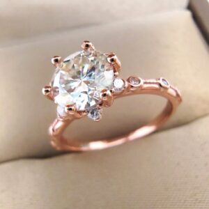 S925 Silver Plated Rose Gold 1CT 6.5MM D VSS1 Passed the Diamond Test Wedding Jewelry Anniversary