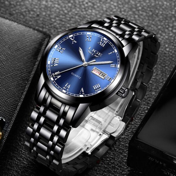 LIGE Stainless Steel Watch Luxury Men Watches Date Watch for Men Business Wirstwatchs Men Waterproof Quartz Watches Classic Clock - Image 8