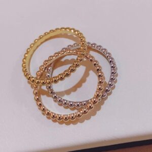 Luxury Brand Quality V Gold Cute Bead Pearls Ring Rings For Women Gilrs Mix-and-match Style High Fashion Designer Jewelry