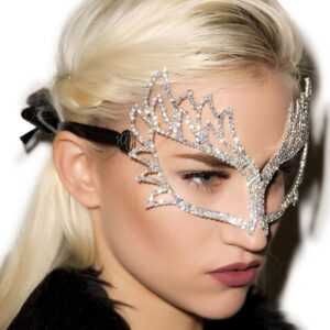 Luxury Rhinestone Mask Designer For Women Facemask Nightclub Sexy Dance Prom Eye Mask Crystal Face Jewelry Accessories Femme