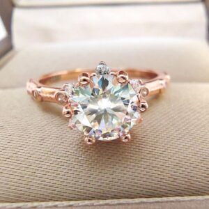 S925 Silver Plated Rose Gold 1CT 6.5MM D VSS1 Passed the Diamond Test Wedding Jewelry Anniversary