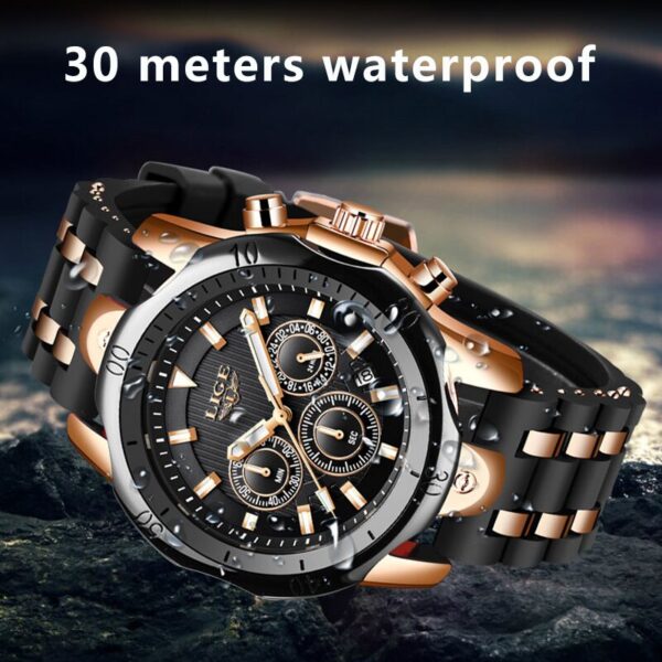 LIGE Fashion Watch for Men Sports Watches Waterproof Quartz Date Clock Military Wrist Watch Watch - Image 5